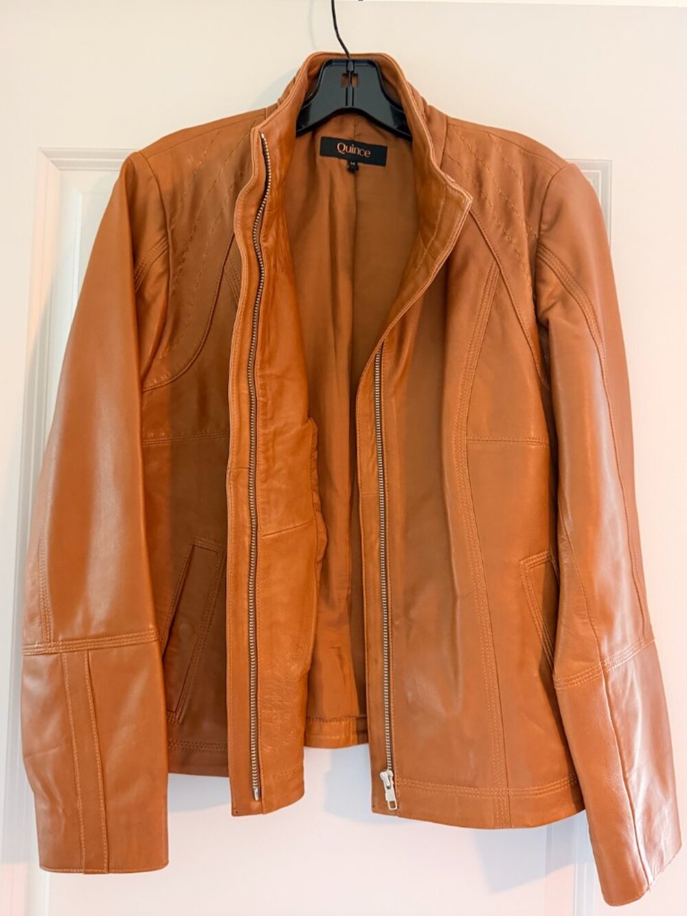Quince Tan Leather Jacket